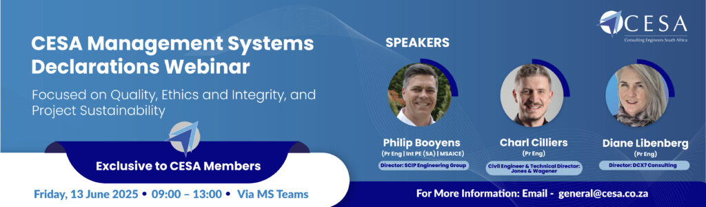 What’s On This June – Webinars – CESA | Consulting Engineers South Africa